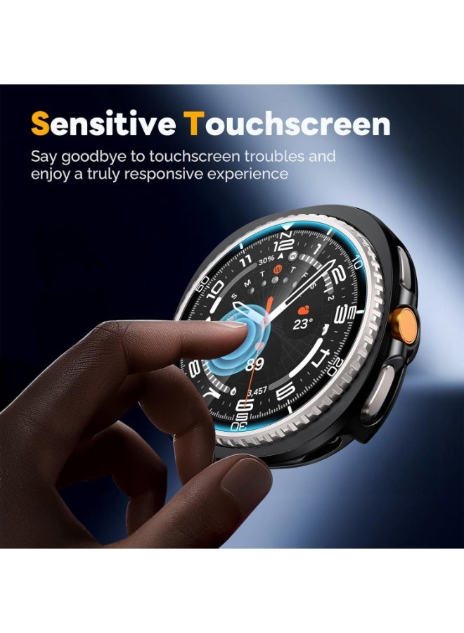 Samsung Galaxy Watch8 Classic Screen Protector Case Accessories, Protective Face Cover, Hard Bumper Built-in Tempered Glass Film - Image 5