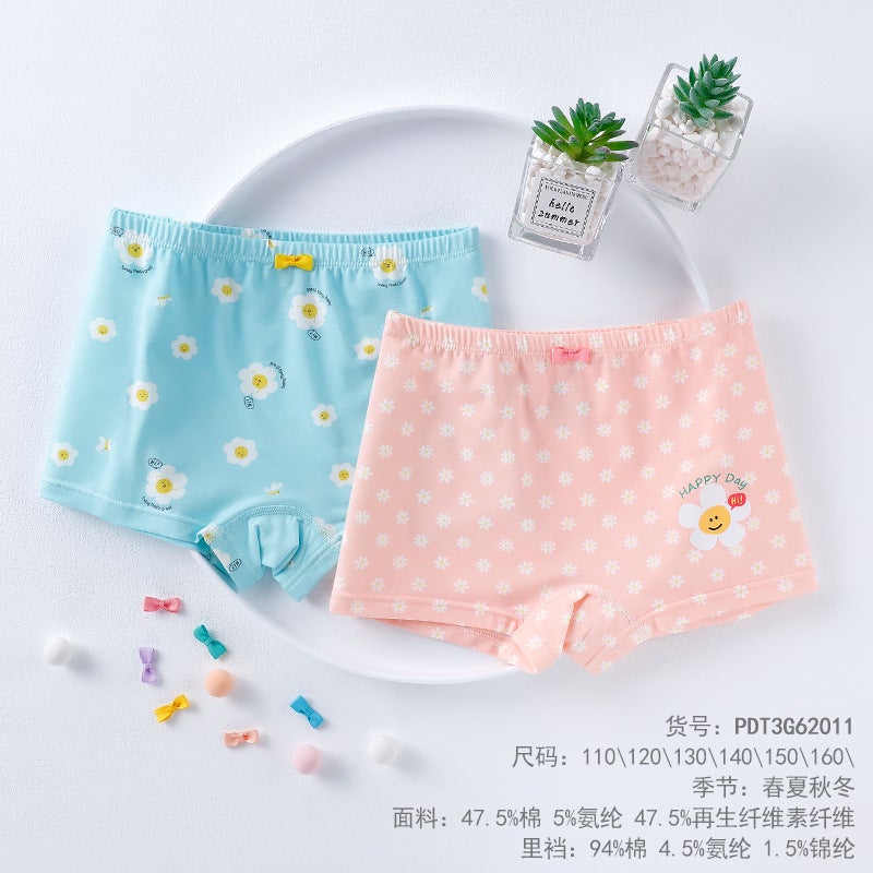 Kids Cotton Boxer Briefs Comfort Fit PDT3G62011 girls Mo Mian 