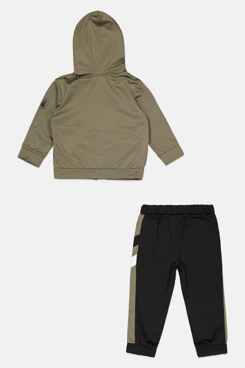 Body Glove Toddlers Boy 2 Pcs Brand Logo Jacket And Pants Set, Olive - Image 2