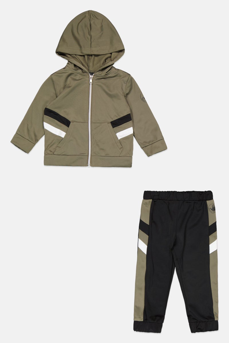 Body Glove Toddlers Boy 2 Pcs Brand Logo Jacket And Pants Set, Olive - Image 1