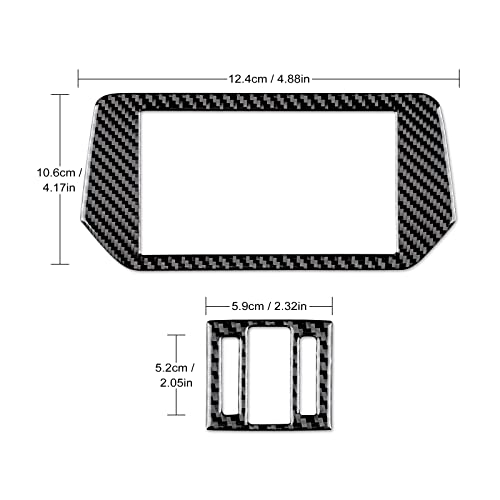 JUPIZEUS Carbon Fiber, Car Navigation Screen Panel Cover, Central Control Air Conditioner Outlet Sticker for Mazda 6 2016-2017.5 with Automatic Transmission, Auto Interior Trim, 2PCS, Black - Image 2