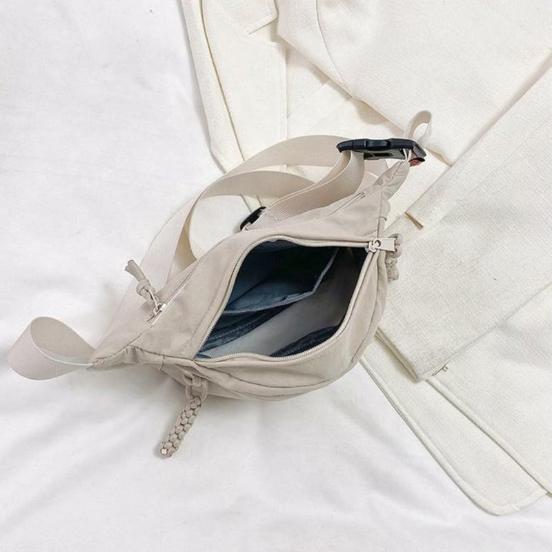 Tressential Waist Bag for Men Women | Cross Body Fanny Pack Sling Bag for Hiking, Travel, Camping, Outdoor Sports, Cycling | Money Belt with Adjustable Strap (White) - Image 3