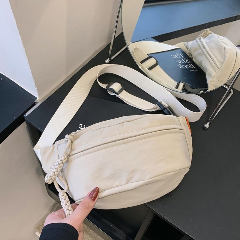 Tressential Waist Bag for Men Women | Cross Body Fanny Pack Sling Bag for Hiking, Travel, Camping, Outdoor Sports, Cycling | Money Belt with Adjustable Strap (White) - Image 4