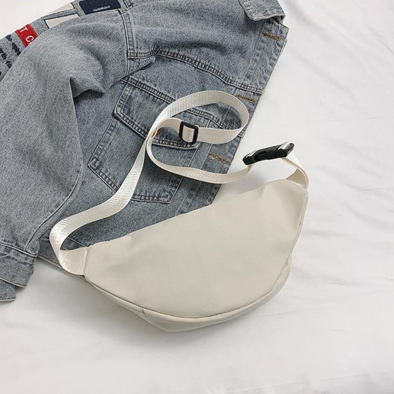 Tressential Waist Bag for Men Women | Cross Body Fanny Pack Sling Bag for Hiking, Travel, Camping, Outdoor Sports, Cycling | Money Belt with Adjustable Strap (White) - Image 2