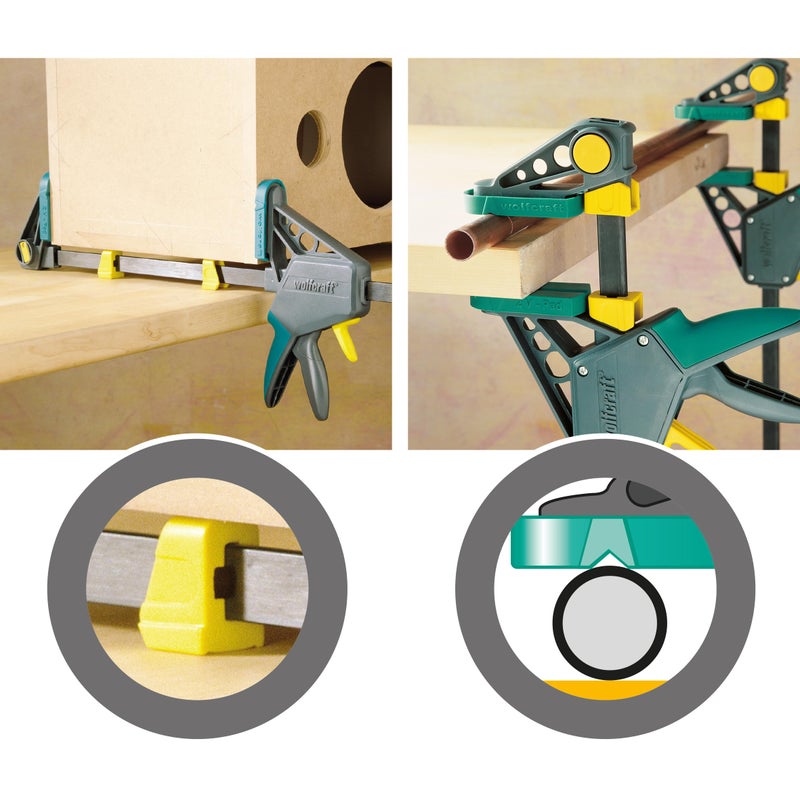 Wolfcraft wolfcraft EHZ PRO One-Hand Clamp, Yellow, 100/150 mm, 3030000 - Image 2