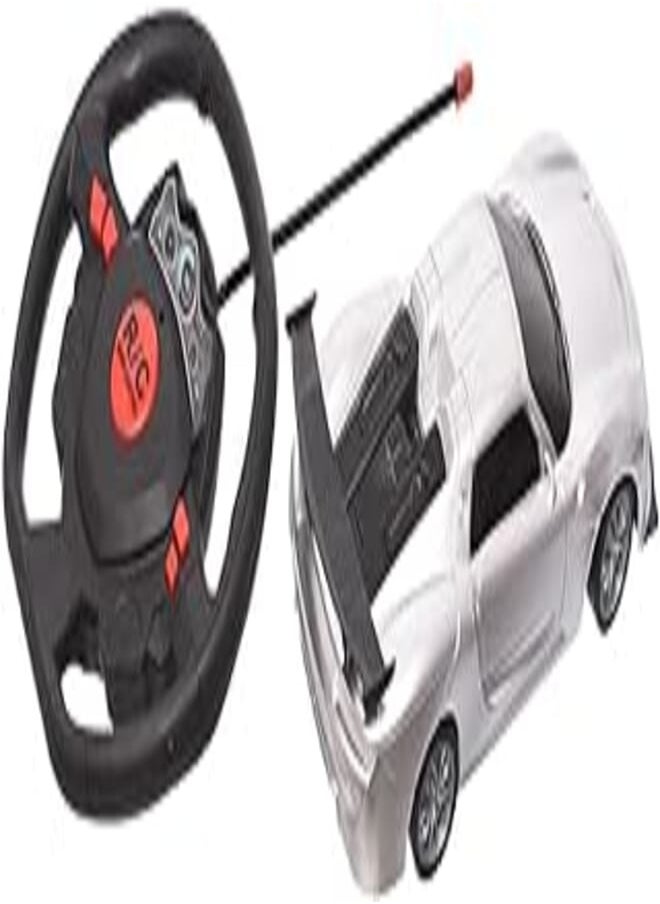 Generic - Generic Plastic Super Sport Lighting Racing Car With Wheel Controing And Four Function For Kids Racing Set Of 2 Pieces - Silver Black - Image 1