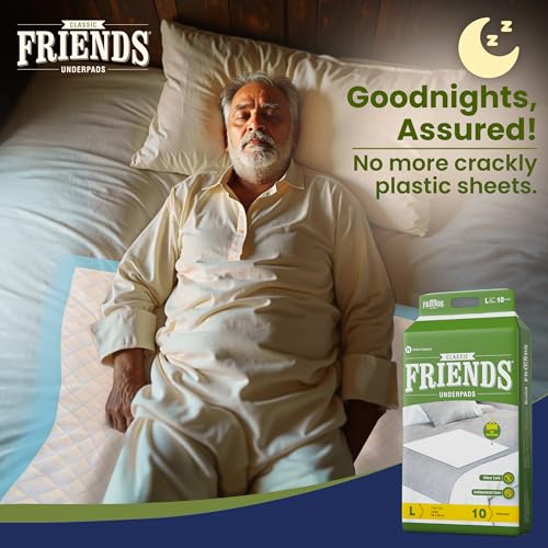 Friends Classic Large Disposable Underpads for Adults (60x90 cm) | 30 Count | Highly Absorbent | Unisex | Rash Protection | Converts Liquids to Gel | Cottony Soft | Anti-Bacterial & Leak-Proof - Image 2