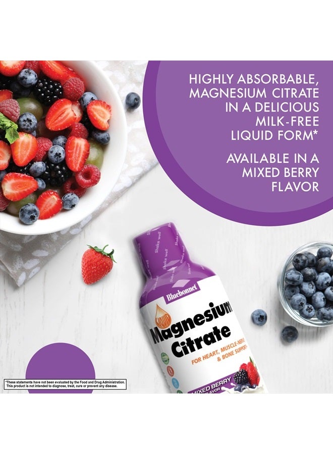 Bluebonnet سيترات المغنيسيوم 420 مجم - تهدئة العقل والجسم* - يدعم القلب والعضلات والنوم* - خالٍ من الكائنات المعدلة وراثيًا، نباتي، كوشير، خالٍ من الجلوتين، خالٍ من الصويا، خالٍ من الحليب - 16 أونصة سائلة، بنكهة التوت المختلط - Image 3