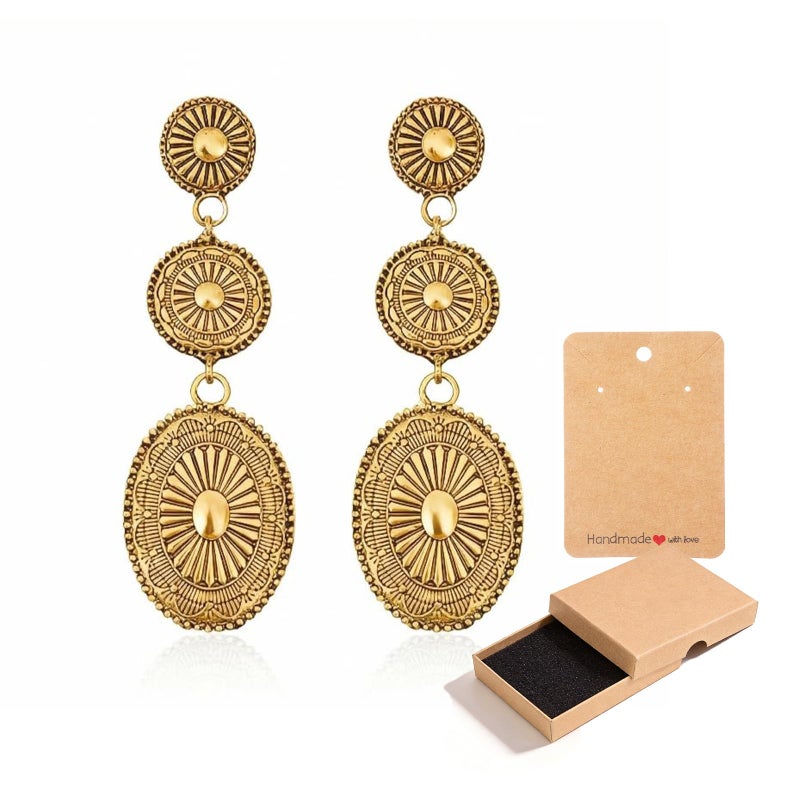 Novearring Western Jewelry Outfit for Women Vintage Gold Western Earrings Accessories Dress Shirts Country Concert Outfits Cowgirl Outfits for Women - Image 1