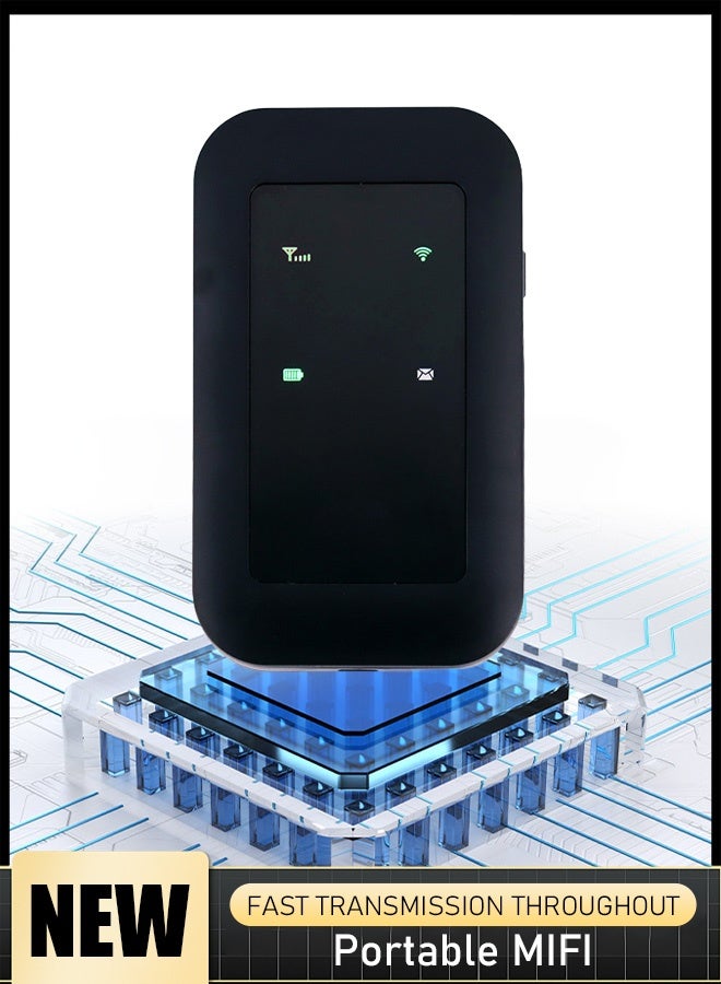 Beauenty 4G Portable Wi-Fi Touch Link Wi-Fi Range Extender Mobile WiFi Hotspot 150Mbps DL 50Mbps UL Max 10 Devices Black - Image 1