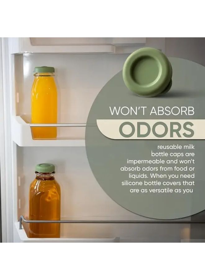 2pcs Gray Silicone Replacement Caps for Glass Milk Bottles Reusable Dishwasher Safe Durable Easy Clean - Image 5