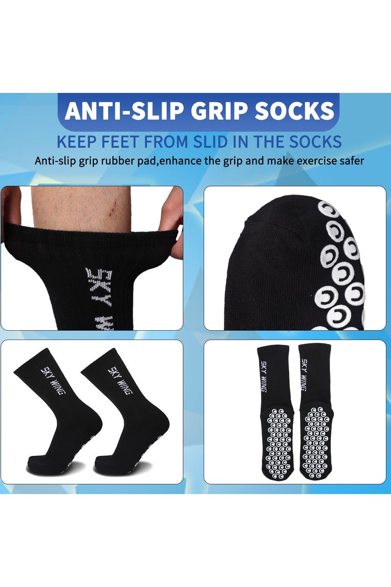SKY WING Men's Grip Soccer Socks Anti Slip Athletic Socks Non Slip Football Socks with Grip Pads - Image 4