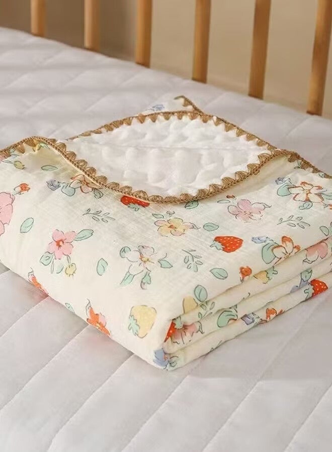 AGREON 100x100cm Cotton baby blanket Summer baby blankets Thin baby quilt Children's blankets Children's nap blanket Infant swaddling Soft and skin-friendly Moisture-wicking - Image 2