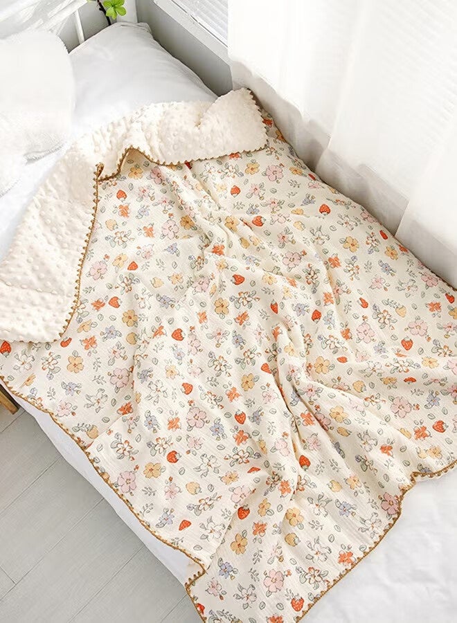 AGREON 100x100cm Cotton baby blanket Summer baby blankets Thin baby quilt Children's blankets Children's nap blanket Infant swaddling Soft and skin-friendly Moisture-wicking - Image 1