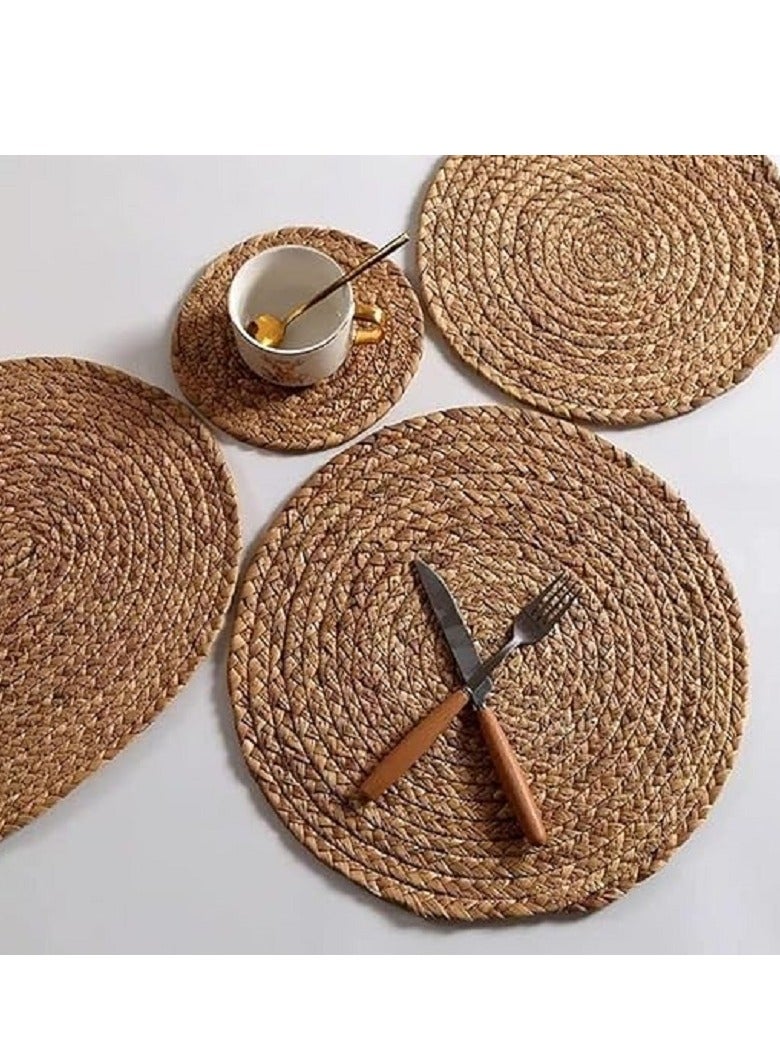 Round wicker coaster, 17 inches - Image 1