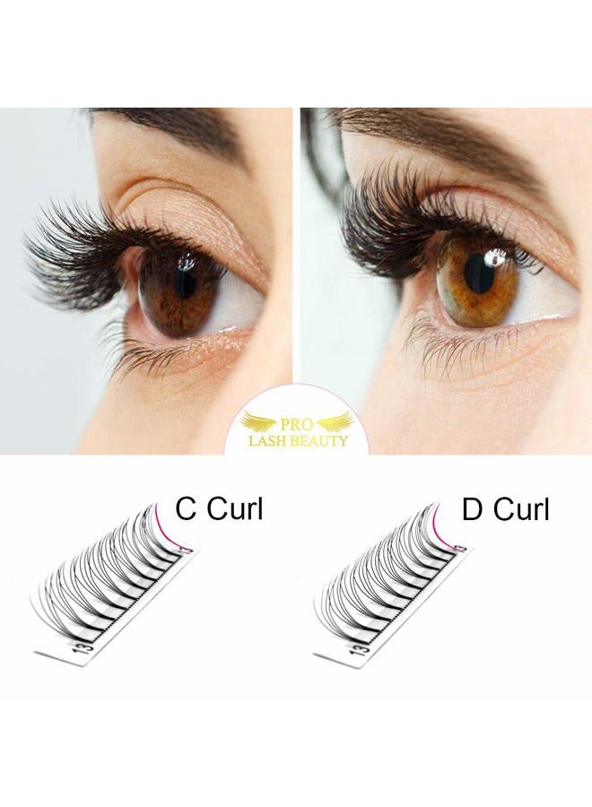 PRO LASHBEAUTY Premade Fans Eyelash Extensions 4D 6D 8D Short Stem Premade Volume Eyelash Extensions .07 .10 C D Curl Pre made Lash Fans 9 to 20 mm Volume Lash Extensions (4D-D-0.10,13mm) - Image 4
