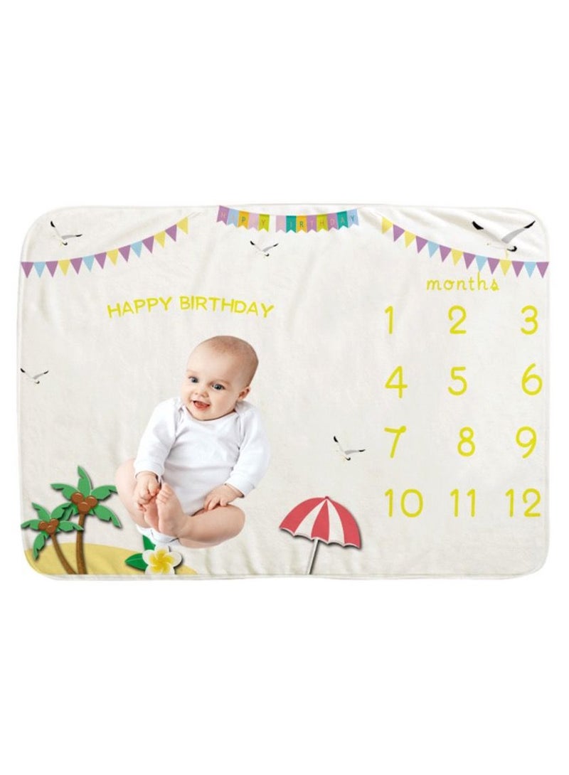 White Birthday Print Blanket