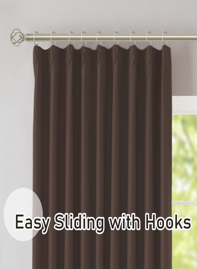 DONREN Brown Pinch Pleated Back Tab Blackout Curtains 40" W x 108" L - Image 4