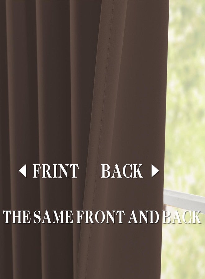 DONREN Brown Pinch Pleated Back Tab Blackout Curtains 40" W x 108" L - Image 5