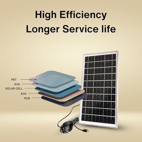 JK Vision Mini Solar Panel 5V 8W – High‑Efficiency Monocrystalline with Type‑C Charging Cable, Compatible, (Phone Power Banks), Small Devices, (U CAN USE for Phone CHARIGING) Camping & Outdoor - Image 4