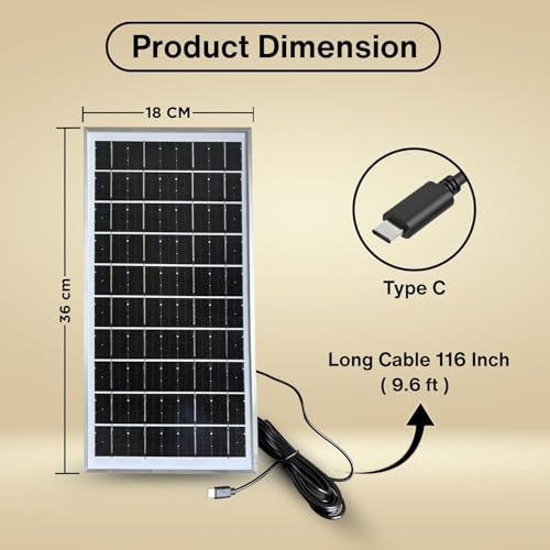 JK Vision Mini Solar Panel 5V 8W – High‑Efficiency Monocrystalline with Type‑C Charging Cable, Compatible, (Phone Power Banks), Small Devices, (U CAN USE for Phone CHARIGING) Camping & Outdoor - Image 2