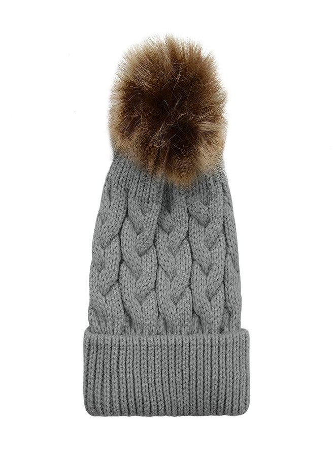 Durio Baby Hats Knit Baby Boy Hats Warm Thick Baby Boy Winter Hat Cute Toddler Hat Boy Girl C Gray One Size - Image 2