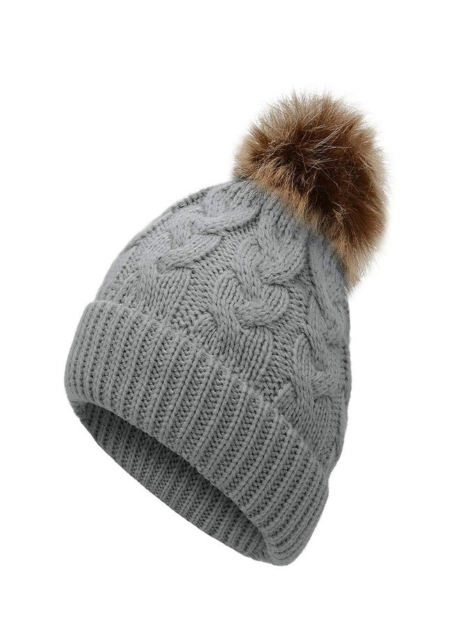 Durio Baby Hats Knit Baby Boy Hats Warm Thick Baby Boy Winter Hat Cute Toddler Hat Boy Girl C Gray One Size - Image 1