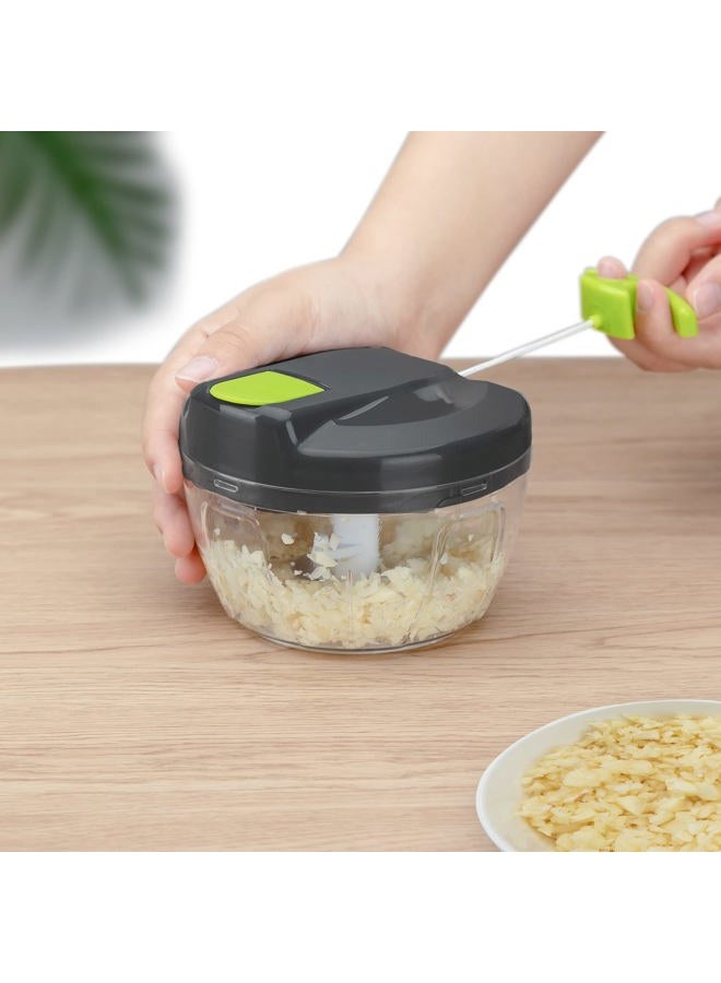 Sifenma Multi-Function Manual Food Chopper & Processors with Handle and Cover,Vegetable Chopper Shredder,Garlic Press,Suitable for Onions Garlic Peppers Carrots Gingers Fruits,Ideal Gift for Kitchen(Green) - Image 2