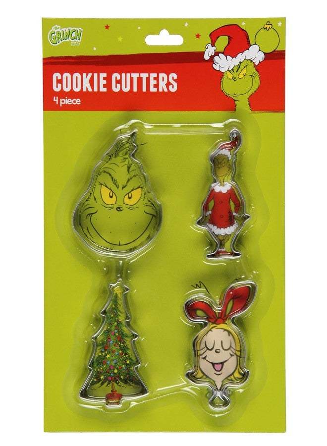 MJC Dr. Seuss Cookie Cutters How The GRINCH Stole Christmas Character Shape 4-Piece Cookie Cutters for Kitchen Baking - Image 1