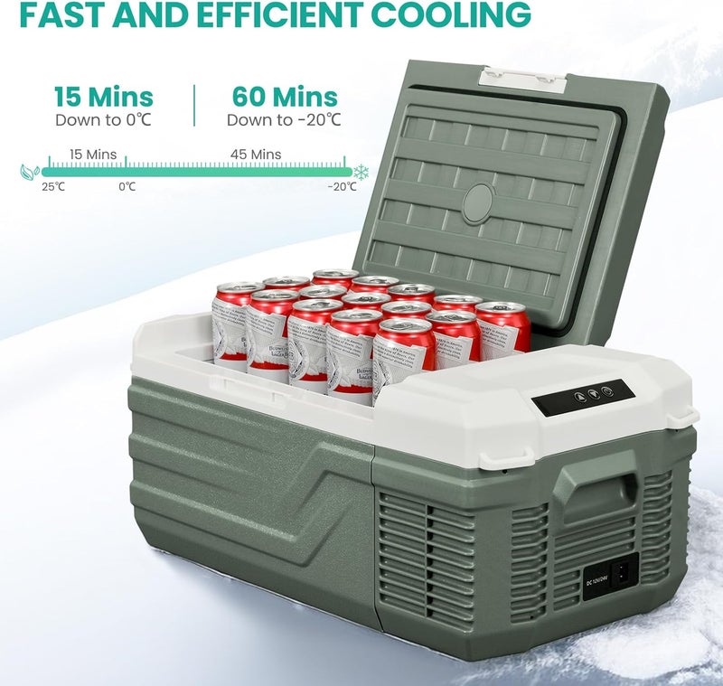 البيكول ألبيكول NL15، NL15L، صندوق تبريد صغير، ثلاجة ومجمد للسيارة – تبريد بين -20°م و20°م، خفيف الوزن، مناسب لرحلات الطريق، مزود بمقبض مدمج، موفر للطاقة، يعمل بجهد كهربائي مستمر (DC) 12/24 فولت وجهد متردد (AC) 100-240 فولت، يدعم منفذ USB. - Image 3
