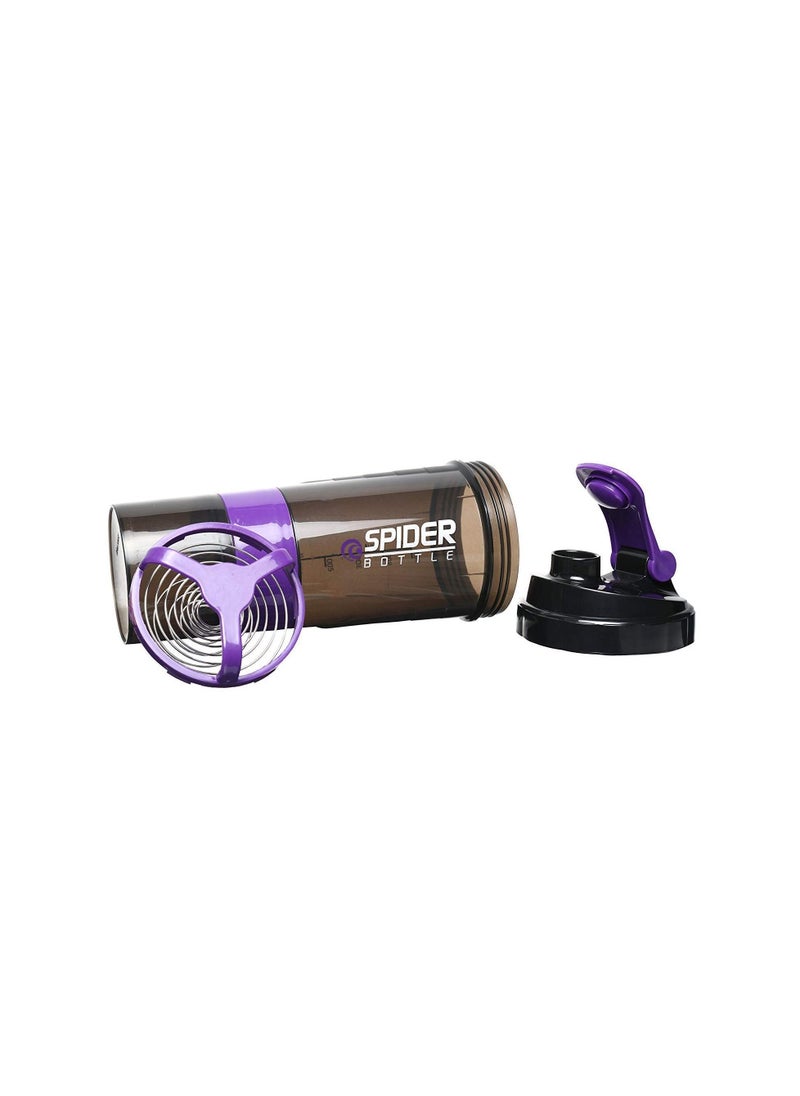 H PRO - Pro Spider Bottle | Non Slip 3 Layer Twist Off Bottle | Leak Proof Blender Bottle With Supplement And Pill Storage Compartment | Bpa Free Plastic Bottle Ideal For Preworkout Protein Drink-Purple - Image 1