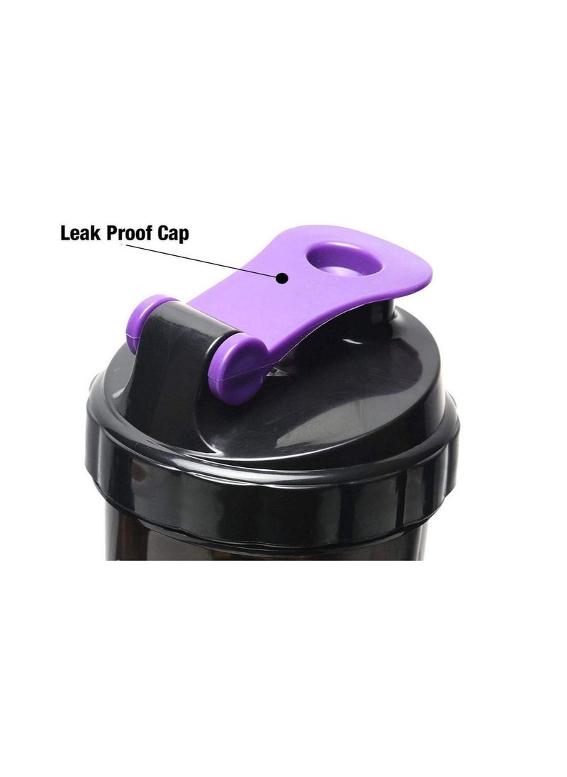 H PRO - Pro Spider Bottle | Non Slip 3 Layer Twist Off Bottle | Leak Proof Blender Bottle With Supplement And Pill Storage Compartment | Bpa Free Plastic Bottle Ideal For Preworkout Protein Drink-Purple - Image 1