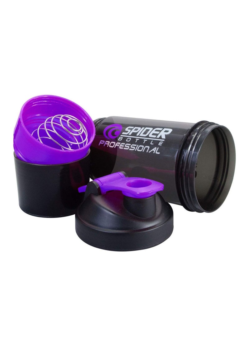 H PRO - Pro Spider Bottle | Non Slip 3 Layer Twist Off Bottle | Leak Proof Blender Bottle With Supplement And Pill Storage Compartment | Bpa Free Plastic Bottle Ideal For Preworkout Protein Drink-Purple - Image 1