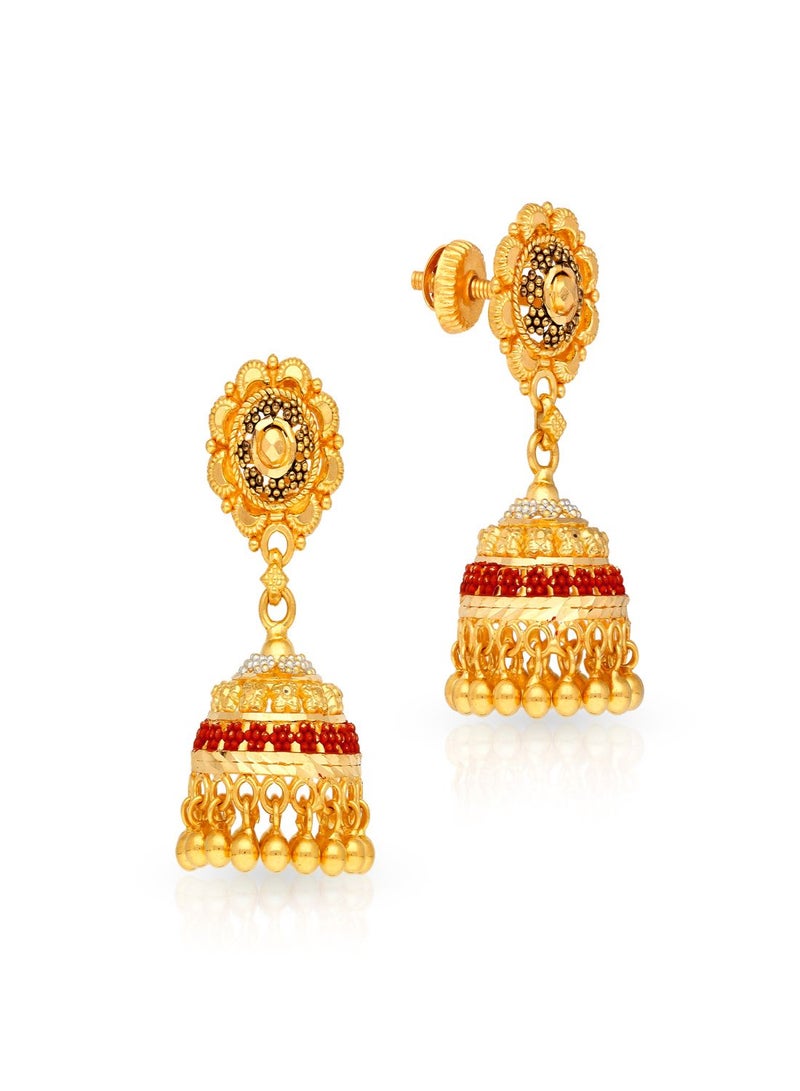 Malabar Gold and Diamonds 22k 916 Purity Malabar Gold Earring ERCOS12456Y  - Image 1