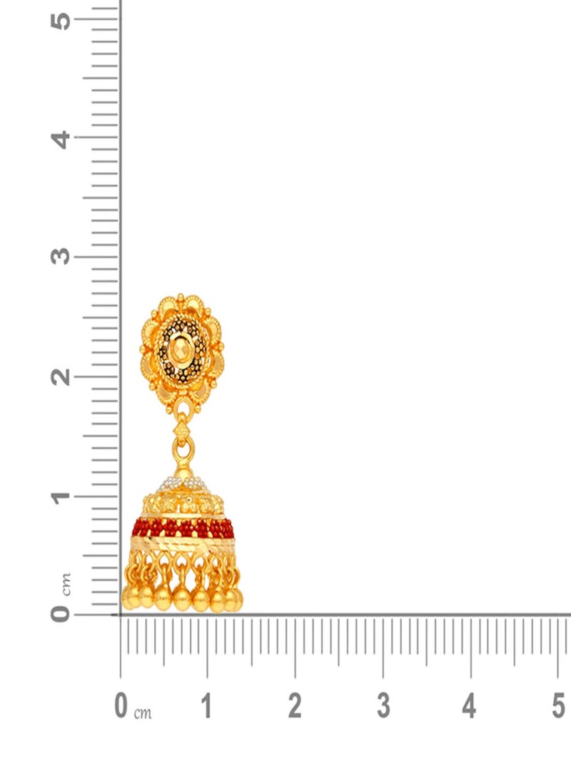 Malabar Gold and Diamonds 22k 916 Purity Malabar Gold Earring ERCOS12456Y  - Image 3