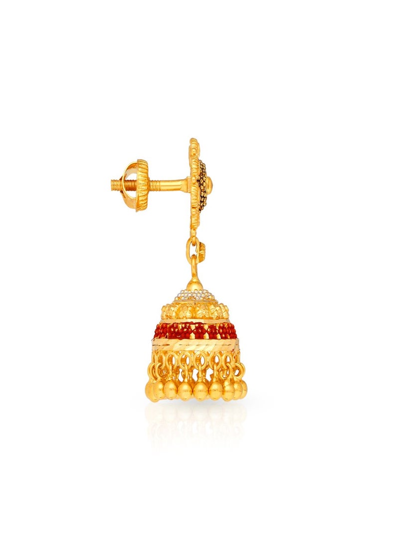 Malabar Gold and Diamonds 22k 916 Purity Malabar Gold Earring ERCOS12456Y  - Image 2
