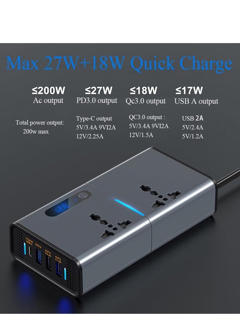 ELTRAZONE - Versatile 200W DC/AC Inverter: Power Your Devices On the Go - Image 1