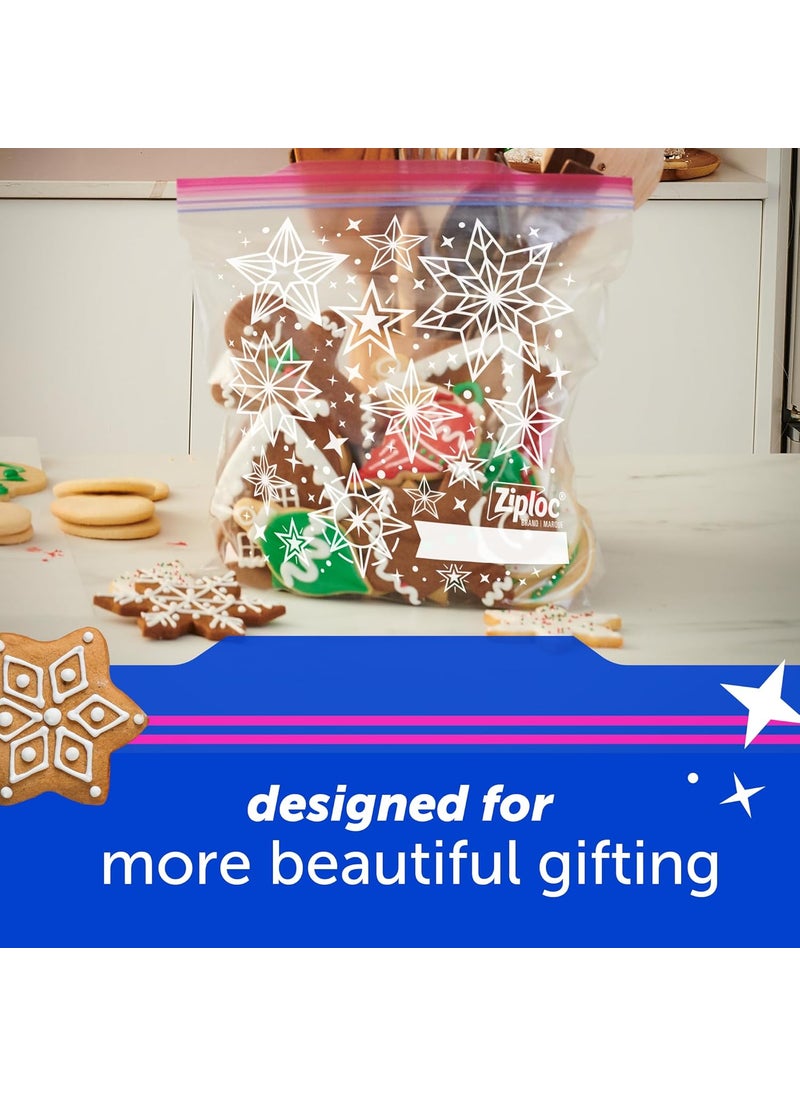 Ziploc Ziploc Gallon Food Storage Bags Grip n Seal Technology for Easier Grip Open and Close 19 Count Holiday Designs  - Image 3