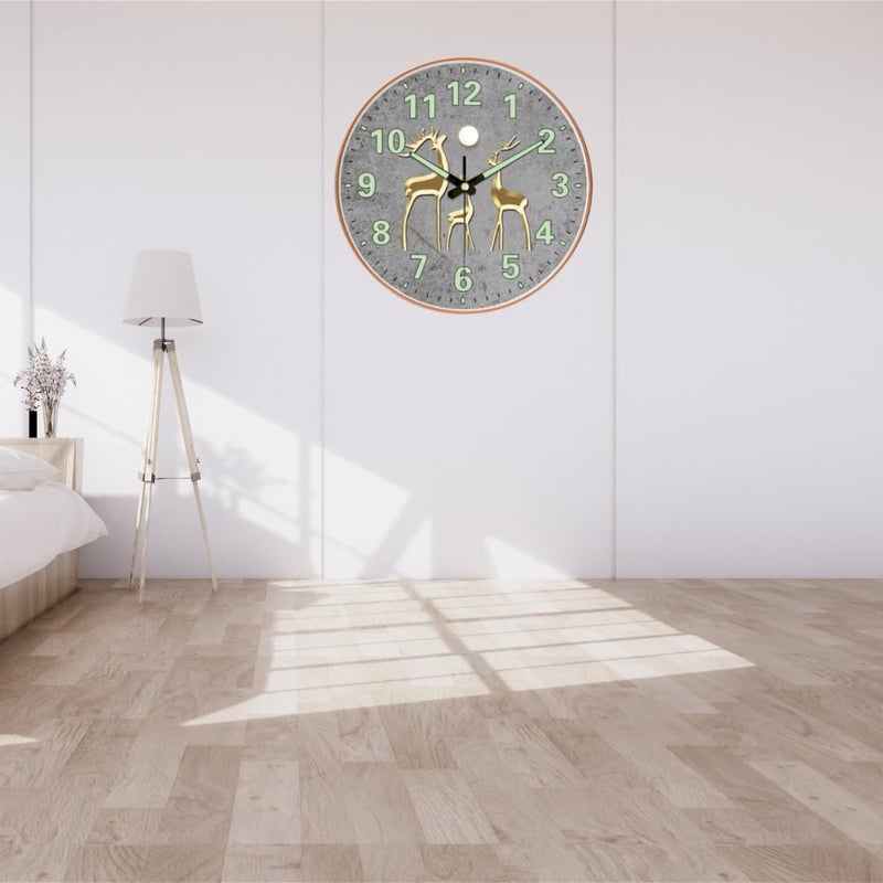 ZEPOLI - Radium Digital Wall Clock 12-Inch Analog Stylish Silent Non-Ticking Modern Battery-Operated Night Light Easy-to-Read Numbers for Home Hall Living Room, Bedroom (Radium Deer) - Image 5