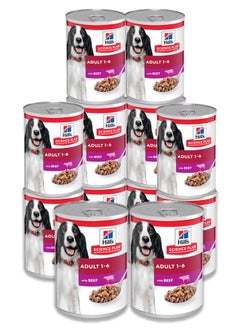 Hills Adult Dog Food With Beef - 12x370g 