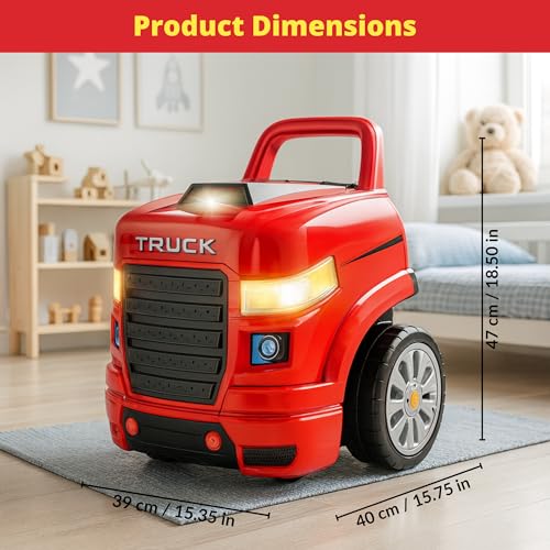 OLEOCA Large Truck Engine Toy Interactive Steering Wheel Engine Building Kit Kids Mechanic Tool Set with Light Sound 56 PCS Take Apart Toys for Boys Ages 3 - Image 5