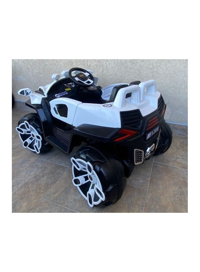 سيارة كهربائية للأطفال بـ 6 محركات، سيارة كهربائية للأطفال متعددة الألوان. (أبيض) - Image 2