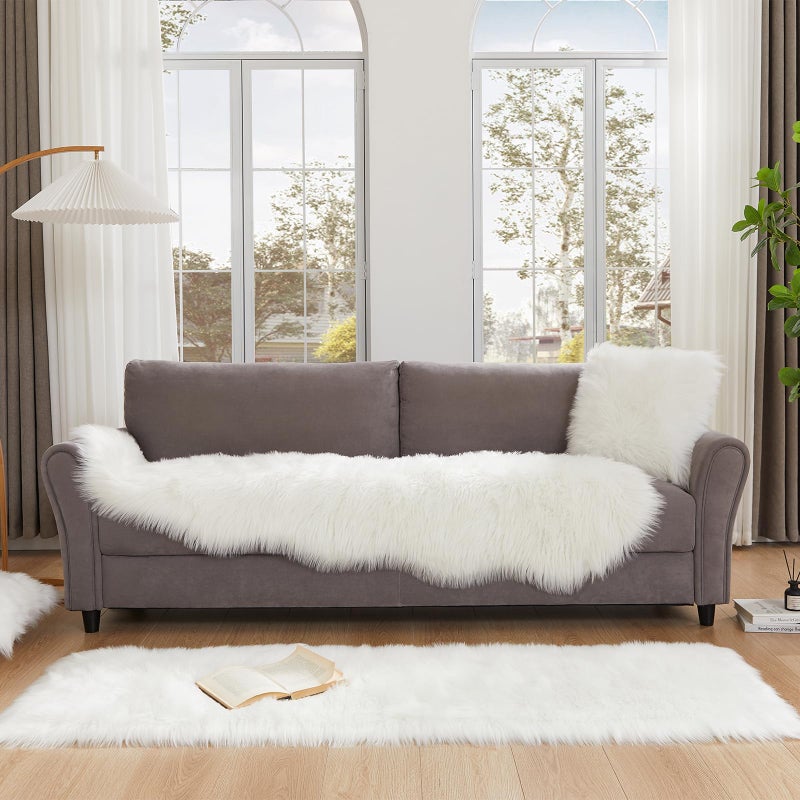 Easy Joy EasyJoy Ultra Soft Fluffy Shaggy Area Rug Faux Fur Rug Chair Cover Seat Pad Fuzzy Area Rug for Bedroom Floor Sofa Living Room (2 x 6 ft Sheepskin, White) - Image 3