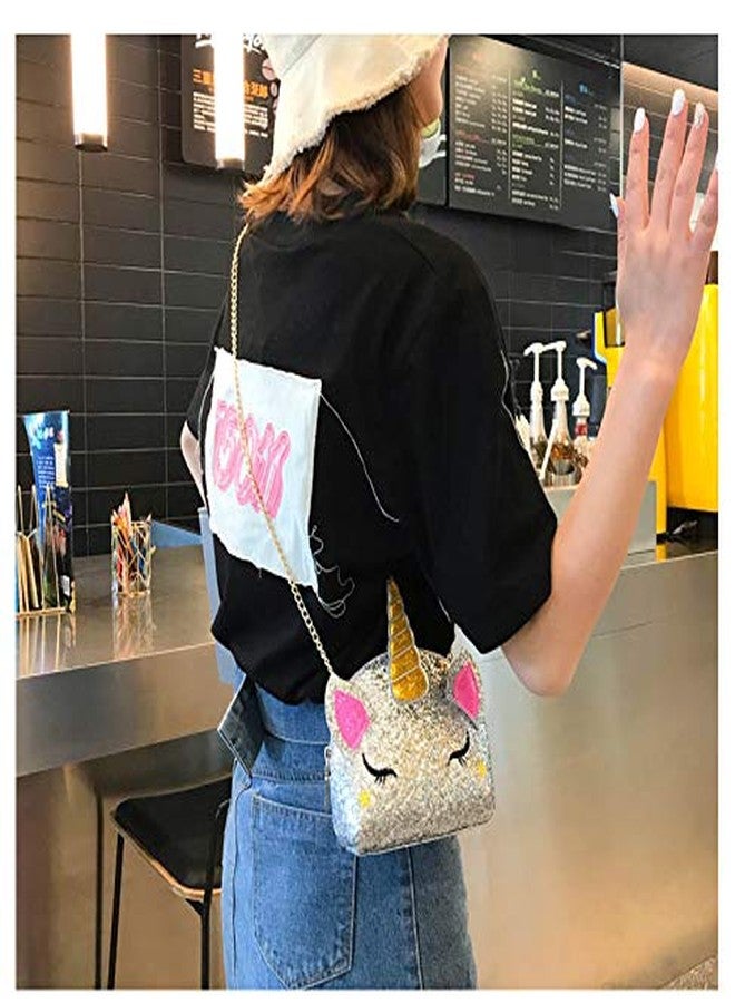 Newfancy Women Unicorn Sequin Glitter Crossbody Shoulder Purse Handbag Satchel Shell Bag - Image 2