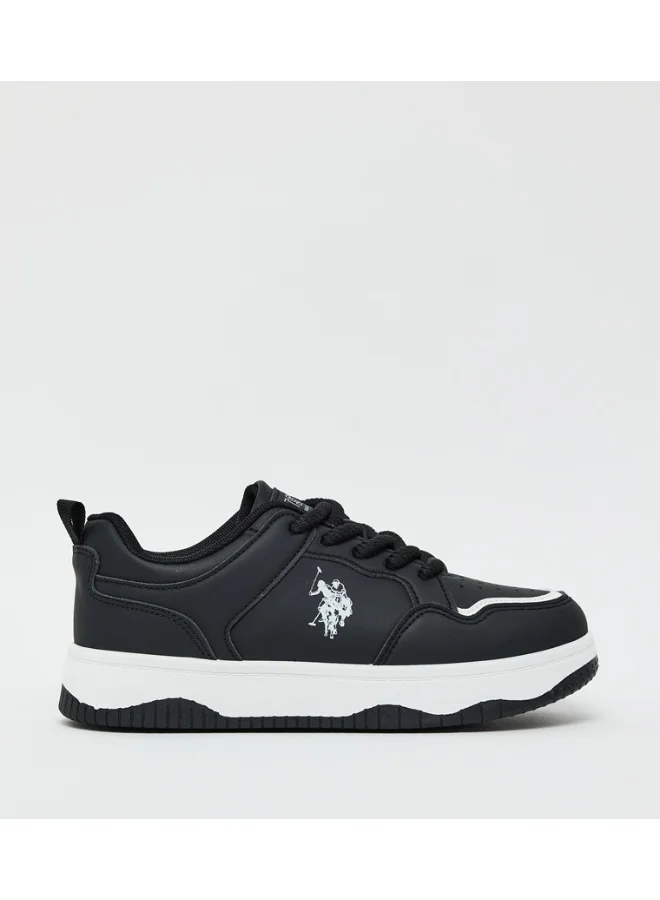 U.S. Polo Assn. Women's Casual Sneakers | Lace-Up Everyday Fashion Shoes | Cushioned Comfort Sole | Black/White