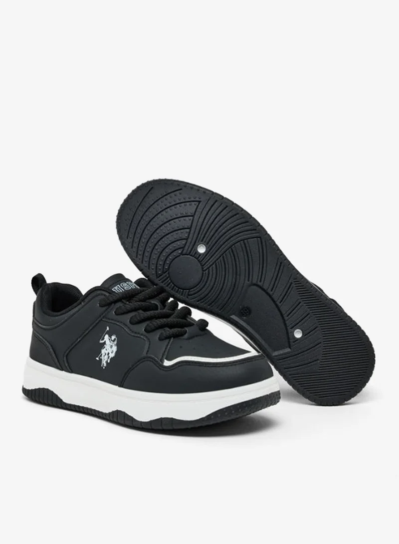 U.S. Polo Assn.  U.S. Polo Assn. Women's Casual Sneakers | Lace-Up Everyday Fashion Shoes | Cushioned Comfort Sole | Black/White for Women | Best Price UAE