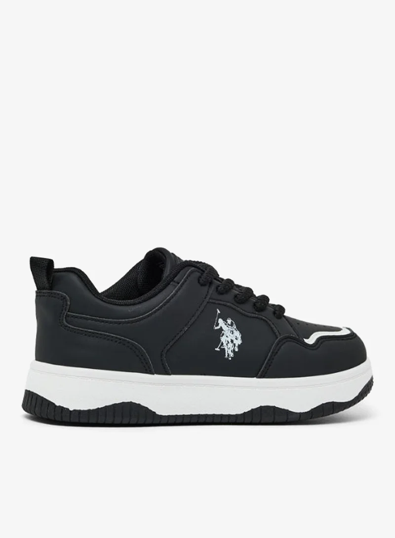 U.S. Polo Assn.  U.S. Polo Assn. Women's Casual Sneakers | Lace-Up Everyday Fashion Shoes | Cushioned Comfort Sole | Black/White for Women | Best Price UAE