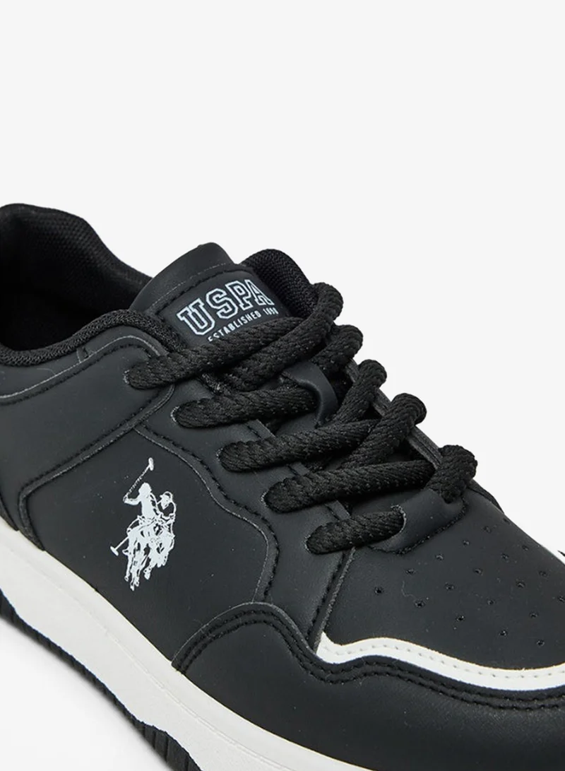 U.S. Polo Assn.  U.S. Polo Assn. Women's Casual Sneakers | Lace-Up Everyday Fashion Shoes | Cushioned Comfort Sole | Black/White for Women | Best Price UAE