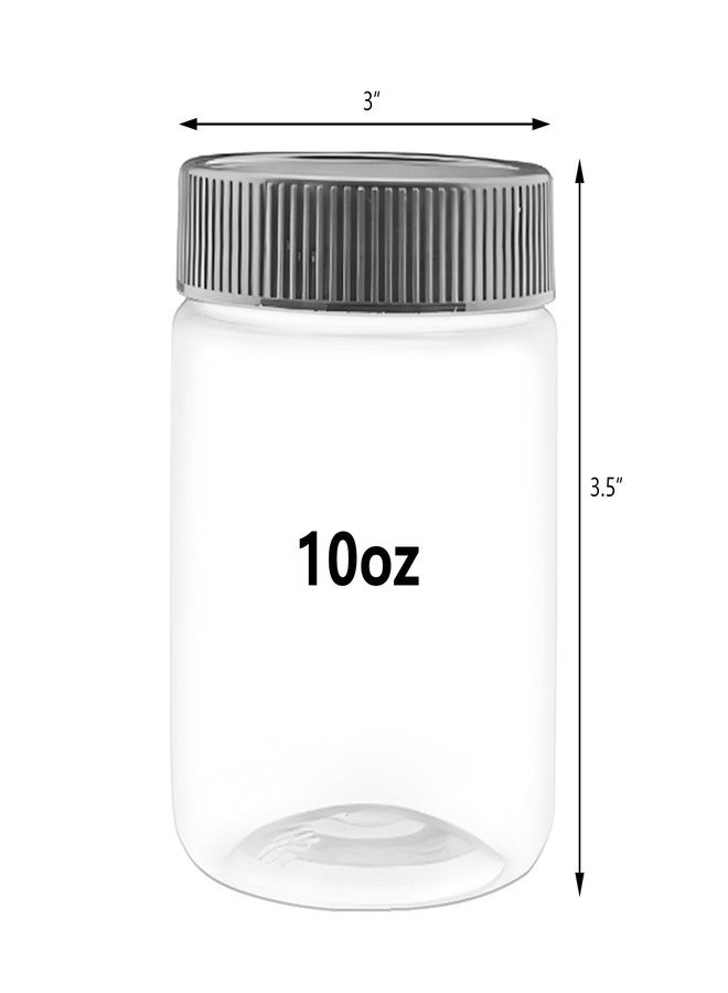 SCWBOEII 4 Pack Plastic Jars with Lids, 10 oz Clear Storage Container, Leakproof Plastic Mason Jars for Storing Dry Food, Coffee, Nuts and More - Image 2