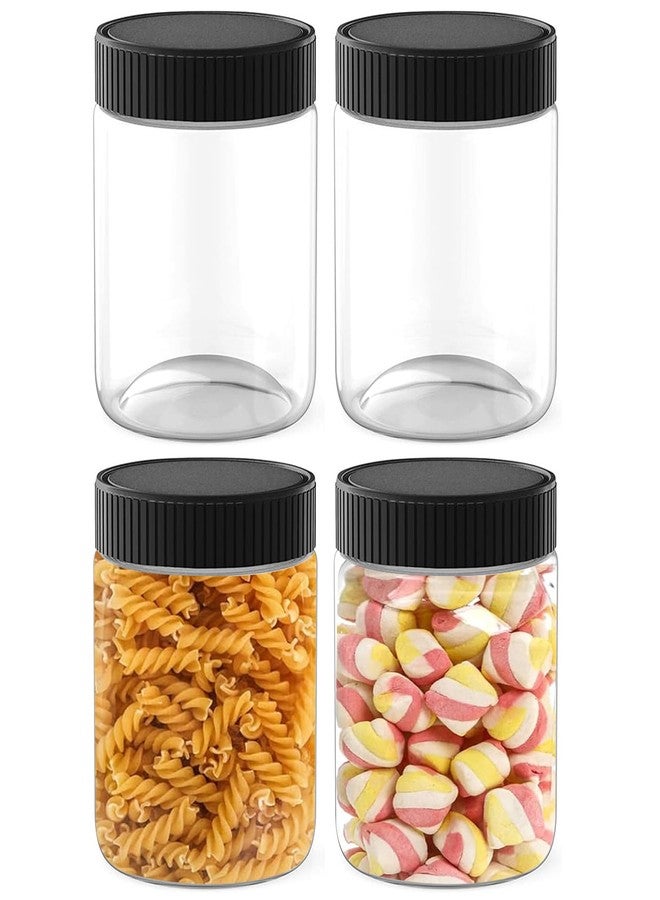 SCWBOEII 4 Pack Plastic Jars with Lids, 10 oz Clear Storage Container, Leakproof Plastic Mason Jars for Storing Dry Food, Coffee, Nuts and More - Image 1